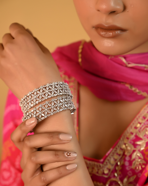 Stunning Brass Bangles with CZ Stones