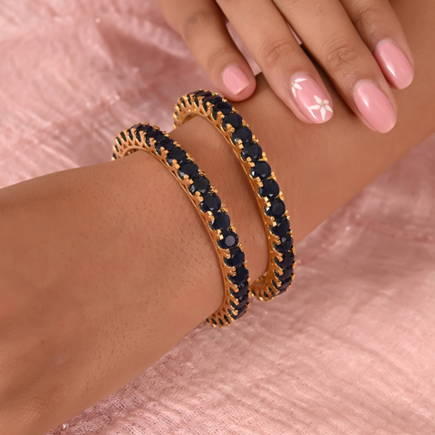 Gold Plated 6mm Round CZ American Diamond Bangle