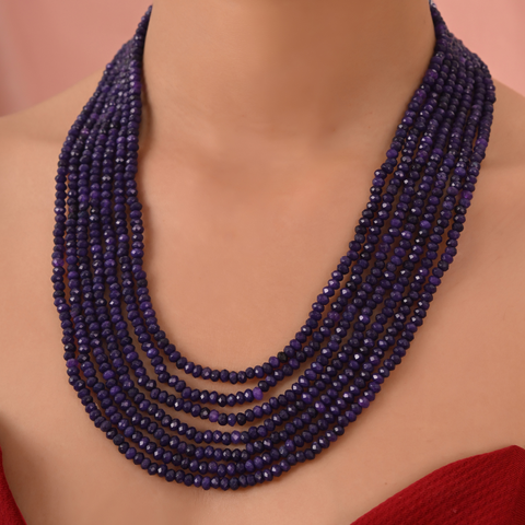 Semi-Precious Amethyst Beads Necklace for Women