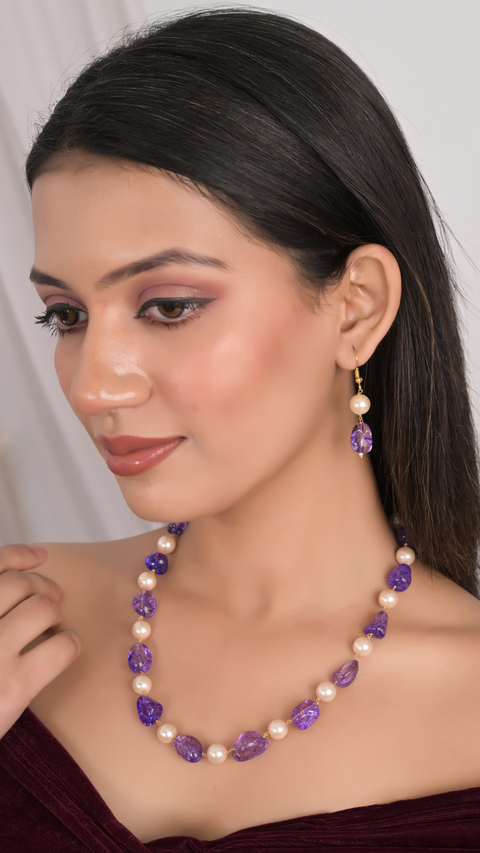 Nature's Beauty: A Gorgeous AAA Quality Natural Amethyst Beads Necklace for Women
