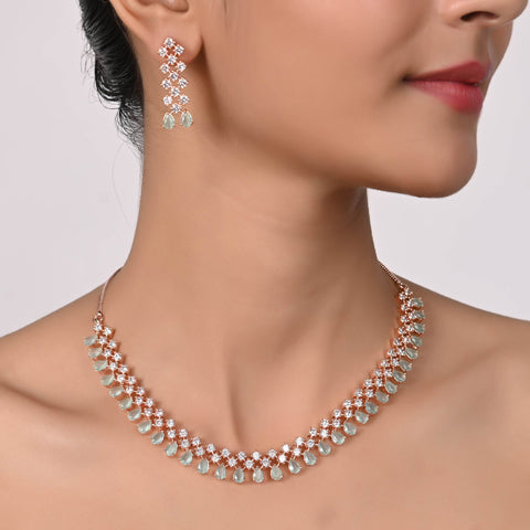 Sophisticated CZ Necklace Set for Women - Artisan-Crafted with Precision