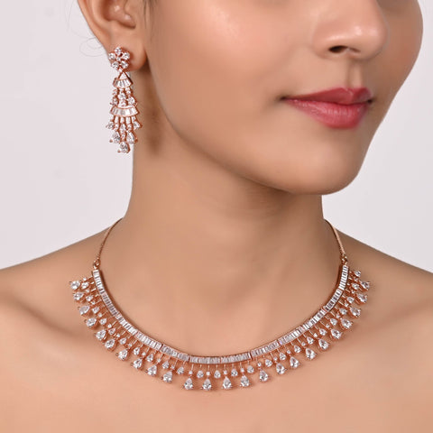 Designer CZ Necklace Set for Women - Refined and Modern Luxury