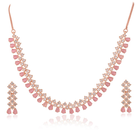 Classic CZ Necklace Set for Women - Timeless Beauty and Design