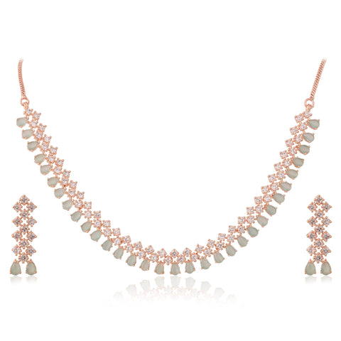 Sophisticated CZ Necklace Set for Women - Artisan-Crafted with Precision