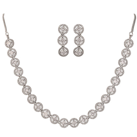 Uniquely Designed CZ Necklace Set, Handcrafted for You
