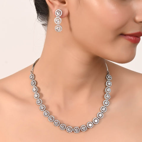 Uniquely Designed CZ Necklace Set, Handcrafted for You