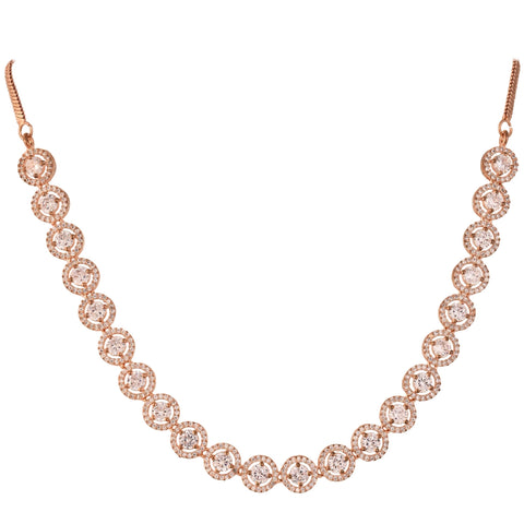 Be the Center of Attention with this Handcrafted CZ Necklace Set