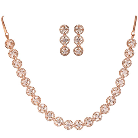 Be the Center of Attention with this Handcrafted CZ Necklace Set