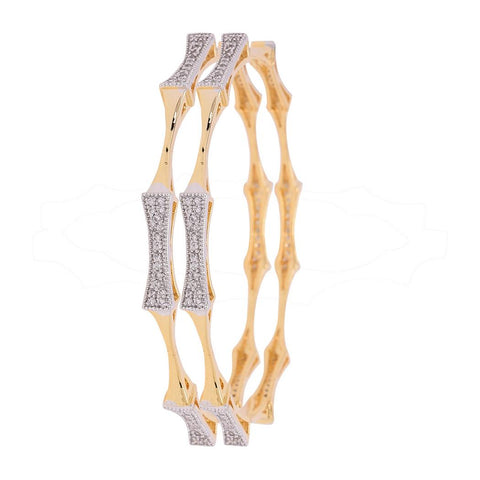 Gold Plated White CZ American Diamond Bangle