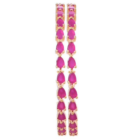 Gold Plated Pear CZ American Diamond Bangle
