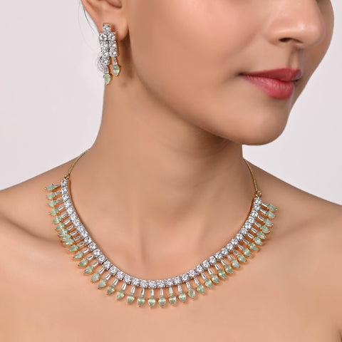 Elegant Handmade CZ Necklace Set - A Symbol of Beauty