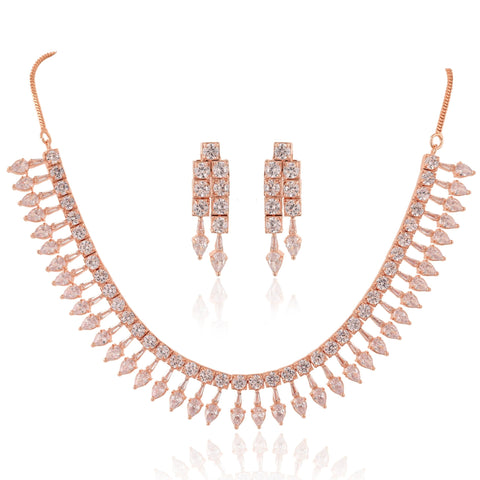 Delicate Handmade CZ Necklace Set - A Touch of Glamour