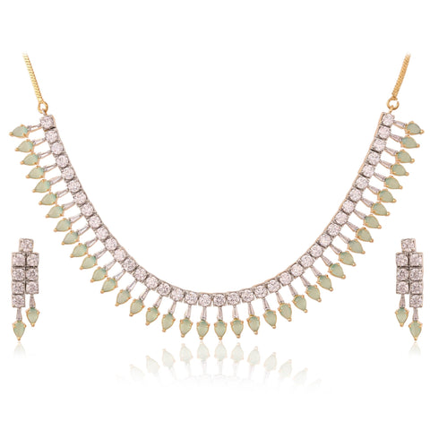 Elegant Handmade CZ Necklace Set - A Symbol of Beauty