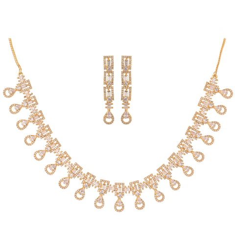 Exotic CZ Necklace Set: Delicate and Stylish Jewelry for Women