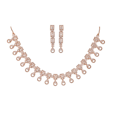 Refined CZ Necklace Set: Exquisite and Elegant Jewelry for Women
