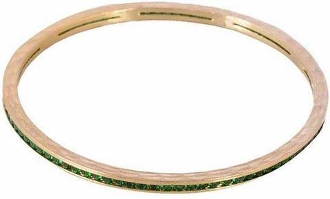 Gold Plated Multi Color 6 Pc American Diamond Channel Bangle Set