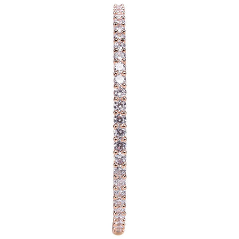 Rose Gold Plated White Round CZ Solitaire Bangle