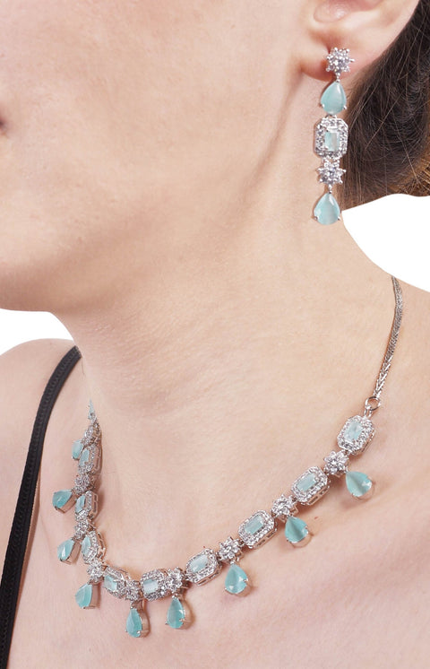 Charming Handcrafted CZ Necklace Set - A Lovely and Feminine Jewelry Piece