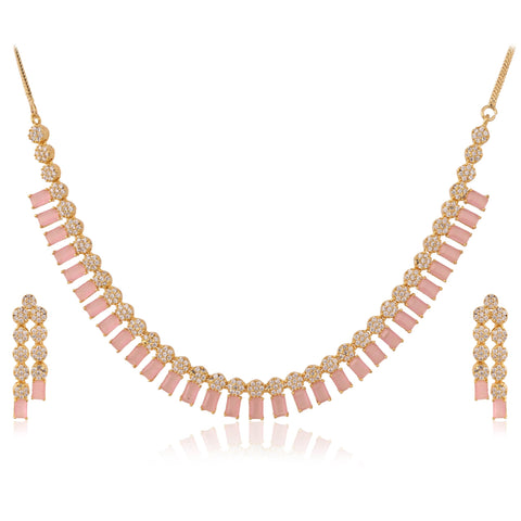 Stylish Handmade CZ Necklace Set - A Touch of Class