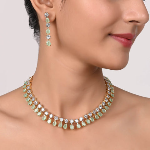 Luxurious Handmade CZ Necklace Set - A Statement Piece