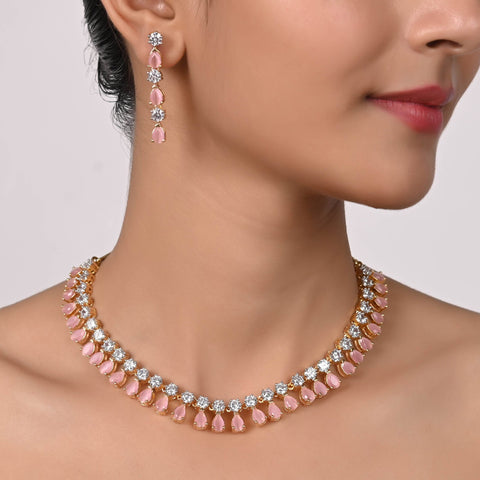 Exquisite Handmade CZ Necklace Set - Unique and Special