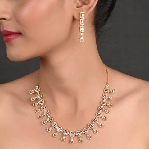 Exotic CZ Necklace Set: Delicate and Stylish Jewelry for Women