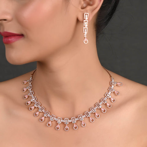 Splendid CZ Necklace Set: Refined and Beautiful Jewelry for Women