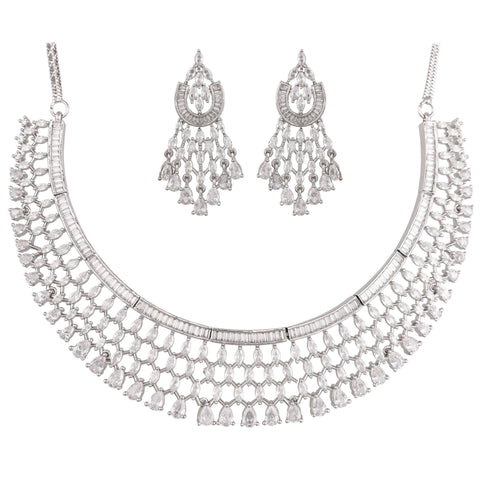 Dazzle in Style: CZ Necklace Set with Handcrafted Perfection