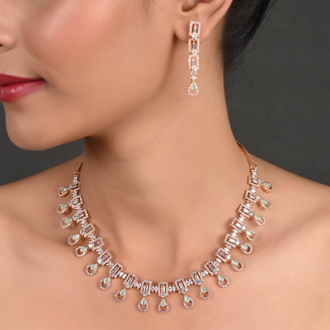 Elegant and Timeless: Handcrafted CZ Necklace Set for the Modern Woman