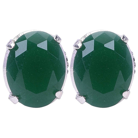 Modern Glamour: Handmade CZ Green Stud Earrings for the Contemporary Lady