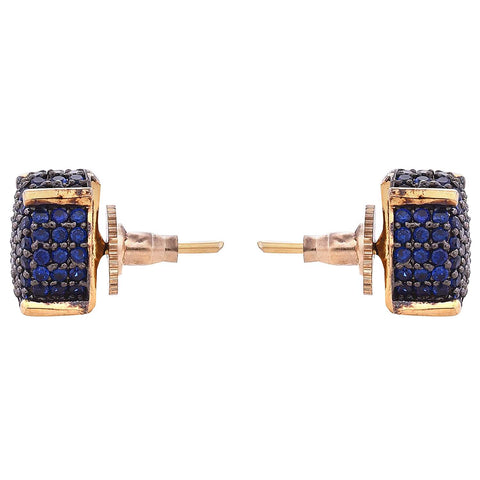 Graceful Glam: Designer CZ Stud Blue Earrings for the Graceful Lady