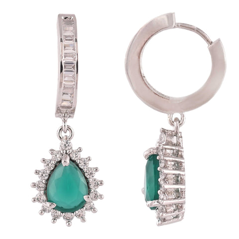 Luxurious Handcrafted CZ Hoop Light Green Earrings: The Ultimate Style Statement
