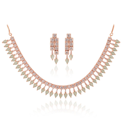 Magnificent Handmade CZ Necklace Set - Beauty and Class
