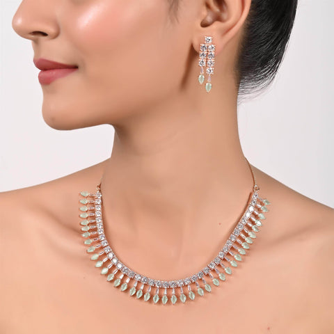 Magnificent Handmade CZ Necklace Set - Beauty and Class