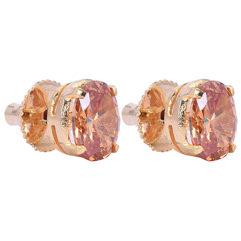 Dazzling Delight: Handcrafted CZ Champagne Stud Earrings for Women