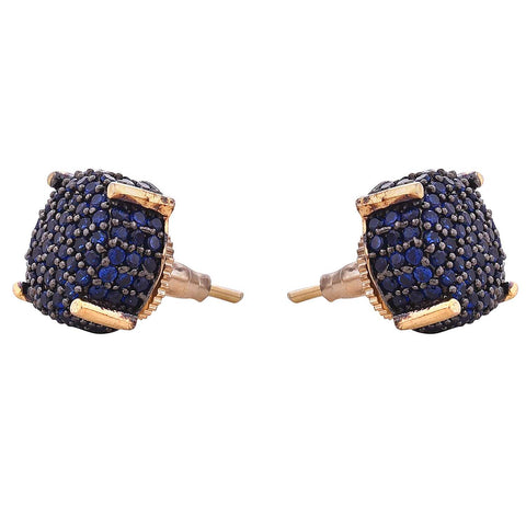Graceful Glam: Designer CZ Stud Blue Earrings for the Graceful Lady