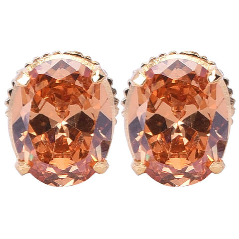 Dazzling Delight: Handcrafted CZ Champagne Stud Earrings for Women