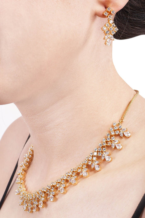 Exquisite Handmade CZ Necklace Set - An Heirloom Piece