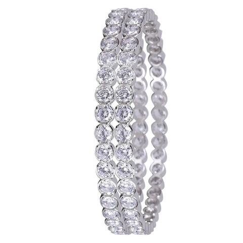 Designer Handmade Rounded Pattern CZ Bangles