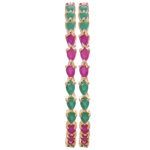 Gold Plated Pear CZ American Diamond Bangle
