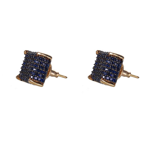 Luxurious CZ Studs Blue Earrings: An Eye-Catching Accessory for the Stylish Female