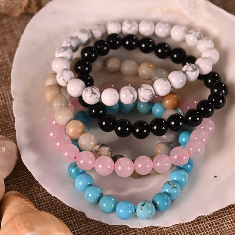 Natural Stone Healing Crystal Stretchable Bracelet for Women & Men
