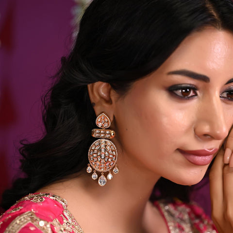 Stunning Real Kundan Long Dangle Drop Bold Earrings for Women