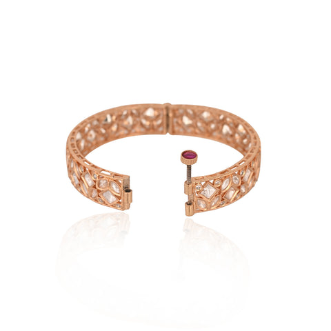Kundan Diamond CZ  Openable Kada Bangles