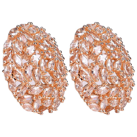 Discover the Beauty of Handcrafted CZ Champagne Stud Earrings for Women