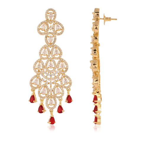 Find Your Perfect Match: Designer CZ Red Drop Earrings for Every Outfit