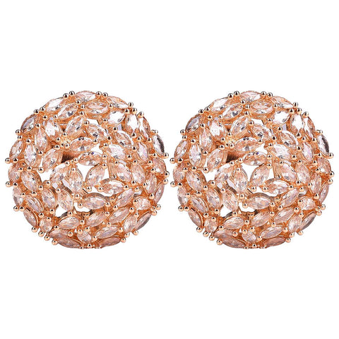 Discover the Beauty of Handcrafted CZ Champagne Stud Earrings for Women