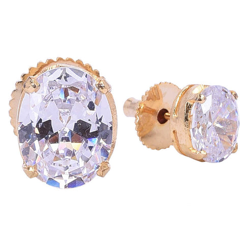 Exquisite Brilliance: Unique CZ White Stud Earrings for the Discerning Lady