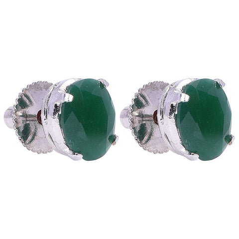 Modern Glamour: Handmade CZ Green Stud Earrings for the Contemporary Lady