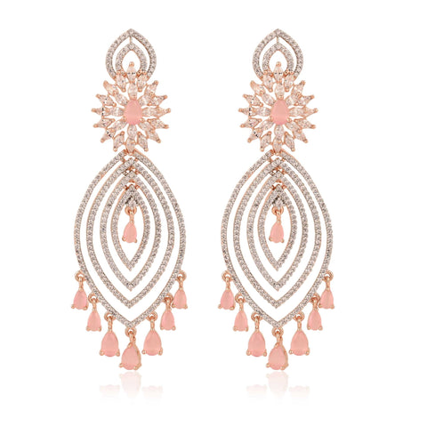 Add Some Glamour to Your Life with These Designer Pink CZ Earrings